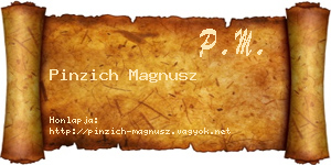 Pinzich Magnusz névjegykártya